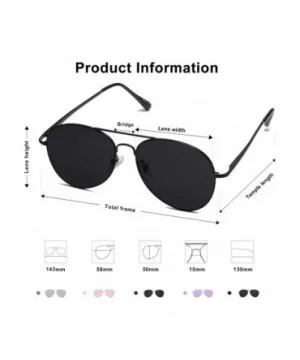 Classic Aviator Mirrored Flat Lens Sunglasses Metal Frame with Spring Hinges SJ1030 - C8 Black Frame/Grey Lens - C6182082USG ...