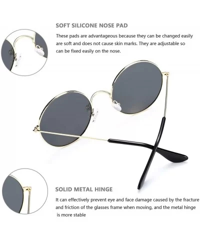 Round Polarized Sunglasses Oversize Hippie Sun Glasses Circle Frame Ultra Lightweight - A1 Gold Frame- Brown Lens - CY194QUI3...