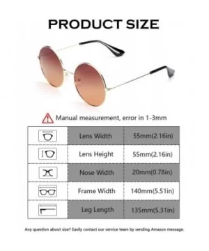 Round Polarized Sunglasses Oversize Hippie Sun Glasses Circle Frame Ultra Lightweight - A1 Gold Frame- Brown Lens - CY194QUI3...