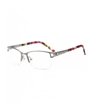 Uncovered wide angle lens design semi-rimless metal optical frames clear lens - Silver - C818C768GXK $10.16 Semi-rimless