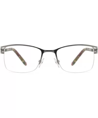 Uncovered wide angle lens design semi-rimless metal optical frames clear lens - Silver - C818C768GXK $10.16 Semi-rimless