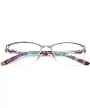 Uncovered wide angle lens design semi-rimless metal optical frames clear lens - Silver - C818C768GXK $10.16 Semi-rimless