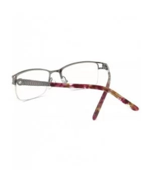 Uncovered wide angle lens design semi-rimless metal optical frames clear lens - Silver - C818C768GXK $10.16 Semi-rimless