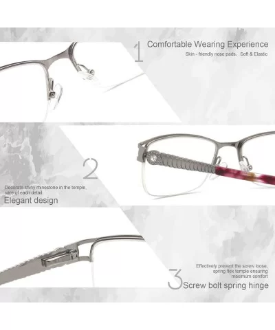 Uncovered wide angle lens design semi-rimless metal optical frames clear lens - Silver - C818C768GXK $10.16 Semi-rimless