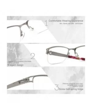 Uncovered wide angle lens design semi-rimless metal optical frames clear lens - Silver - C818C768GXK $10.16 Semi-rimless