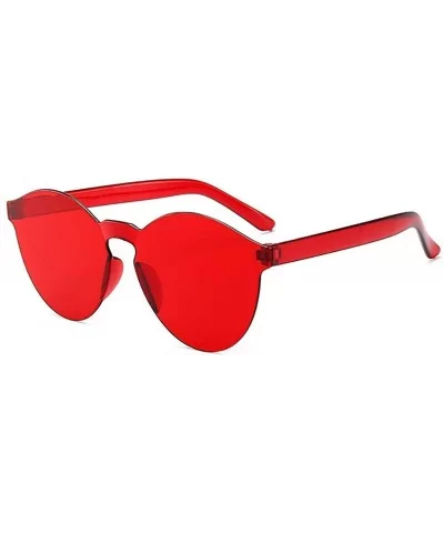 Unisex Fashion Candy Colors Round Outdoor Sunglasses Sunglasses - Red - CX199S7N4CG $11.74 Round