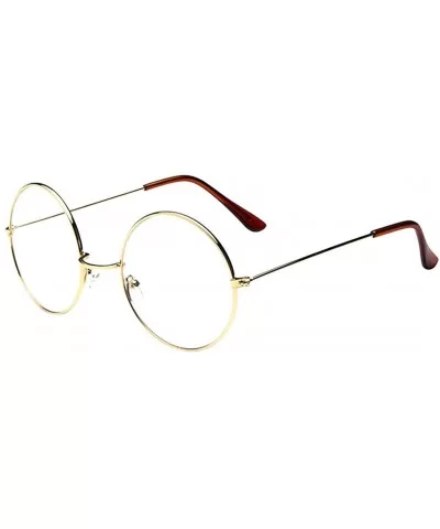 Fashion Round Metal Optical Eyewear Non-Prescription Eyeglasses Clear Lens Glasses Frame For Women - C518SXMUU75 $5.91 Aviator