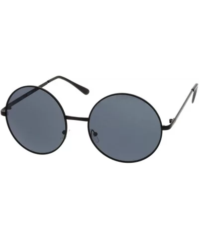 Super Large Oversize Slim Temple Round Sunglasses 61mm - Black / Smoke - CG12NETECMF $5.68 Oversized