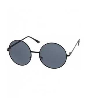 Super Large Oversize Slim Temple Round Sunglasses 61mm - Black / Smoke - CG12NETECMF $5.68 Oversized