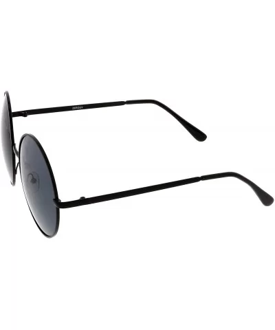 Super Large Oversize Slim Temple Round Sunglasses 61mm - Black / Smoke - CG12NETECMF $5.68 Oversized