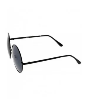 Super Large Oversize Slim Temple Round Sunglasses 61mm - Black / Smoke - CG12NETECMF $5.68 Oversized