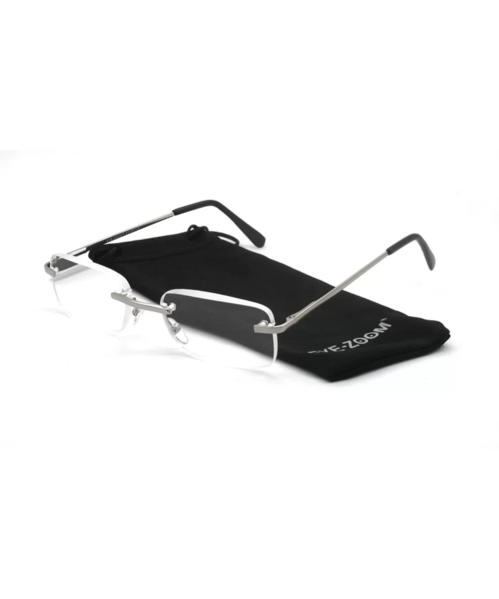 Rimless Reading Glasses Frameless Readers - Silver - CD12609THO1 $5.64 Rectangular