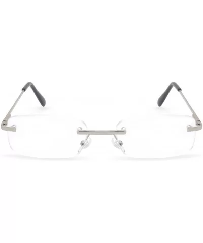 Rimless Reading Glasses Frameless Readers - Silver - CD12609THO1 $5.64 Rectangular