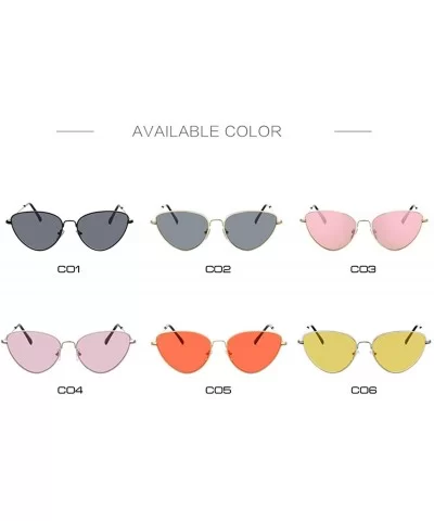 Pink erfly Sunglasses Women Vintage Fashion Rose Gold Mirror Sun Glasses Unique Female - Silver Yellow - CD197Y6HMQS $16.41 R...