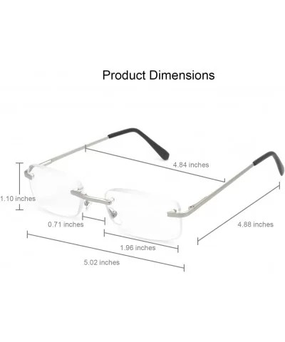 Rimless Reading Glasses Frameless Readers - Silver - CD12609THO1 $5.64 Rectangular