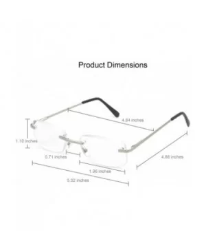 Rimless Reading Glasses Frameless Readers - Silver - CD12609THO1 $5.64 Rectangular