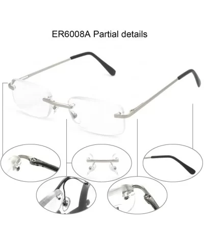 Rimless Reading Glasses Frameless Readers - Silver - CD12609THO1 $5.64 Rectangular