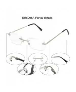 Rimless Reading Glasses Frameless Readers - Silver - CD12609THO1 $5.64 Rectangular