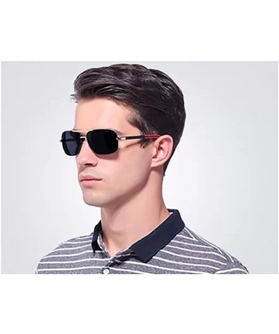 Genuine quality sunglasses fashion for men polarized and UV400 - Silver/Grey - CG18EXG4SYU $17.43 Square