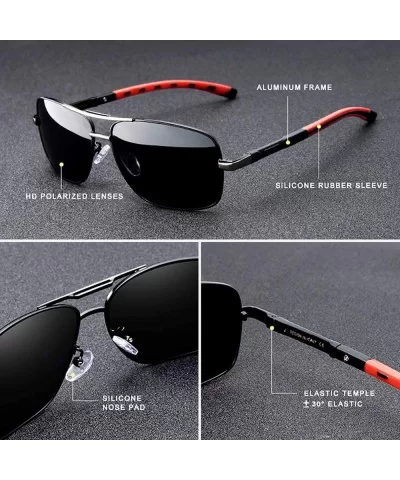 Genuine quality sunglasses fashion for men polarized and UV400 - Silver/Grey - CG18EXG4SYU $17.43 Square