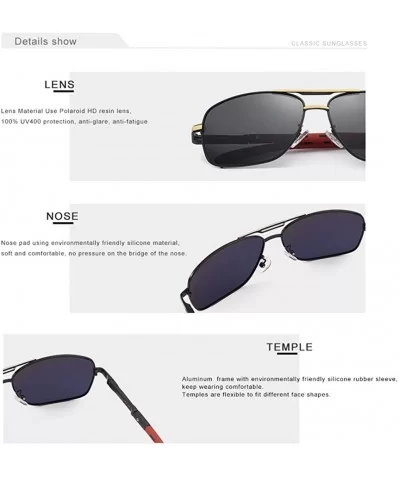 Genuine quality sunglasses fashion for men polarized and UV400 - Silver/Grey - CG18EXG4SYU $17.43 Square