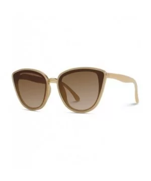 Classic Women Oversized Metal Frame Elegant Mirrored Lens Cat Eye Sunglasses - Beige Frame / Brown Lens - CA18XU85ATX $22.73 ...