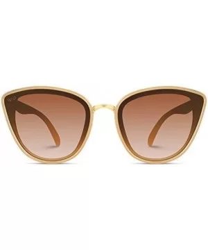 Classic Women Oversized Metal Frame Elegant Mirrored Lens Cat Eye Sunglasses - Beige Frame / Brown Lens - CA18XU85ATX $22.73 ...