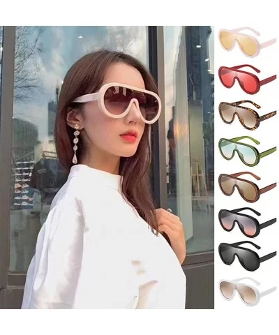 Fashion unisex wide-brimmed sunglasses personalized glasses decorative round large glasses reflective sunglasses - C218U83QQQ...