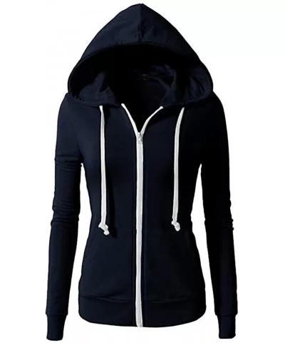 Pockets Coat Regular - Navy - C618O73SLZI $7.44 Sport