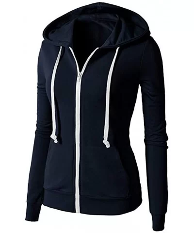 Pockets Coat Regular - Navy - C618O73SLZI $7.44 Sport