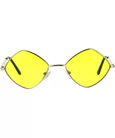 Mens Pimp Diamond Pop Color Lens Square Metal Rim Sunglasses - Gold Yellow - CX18CMTKTYZ $8.74 Square