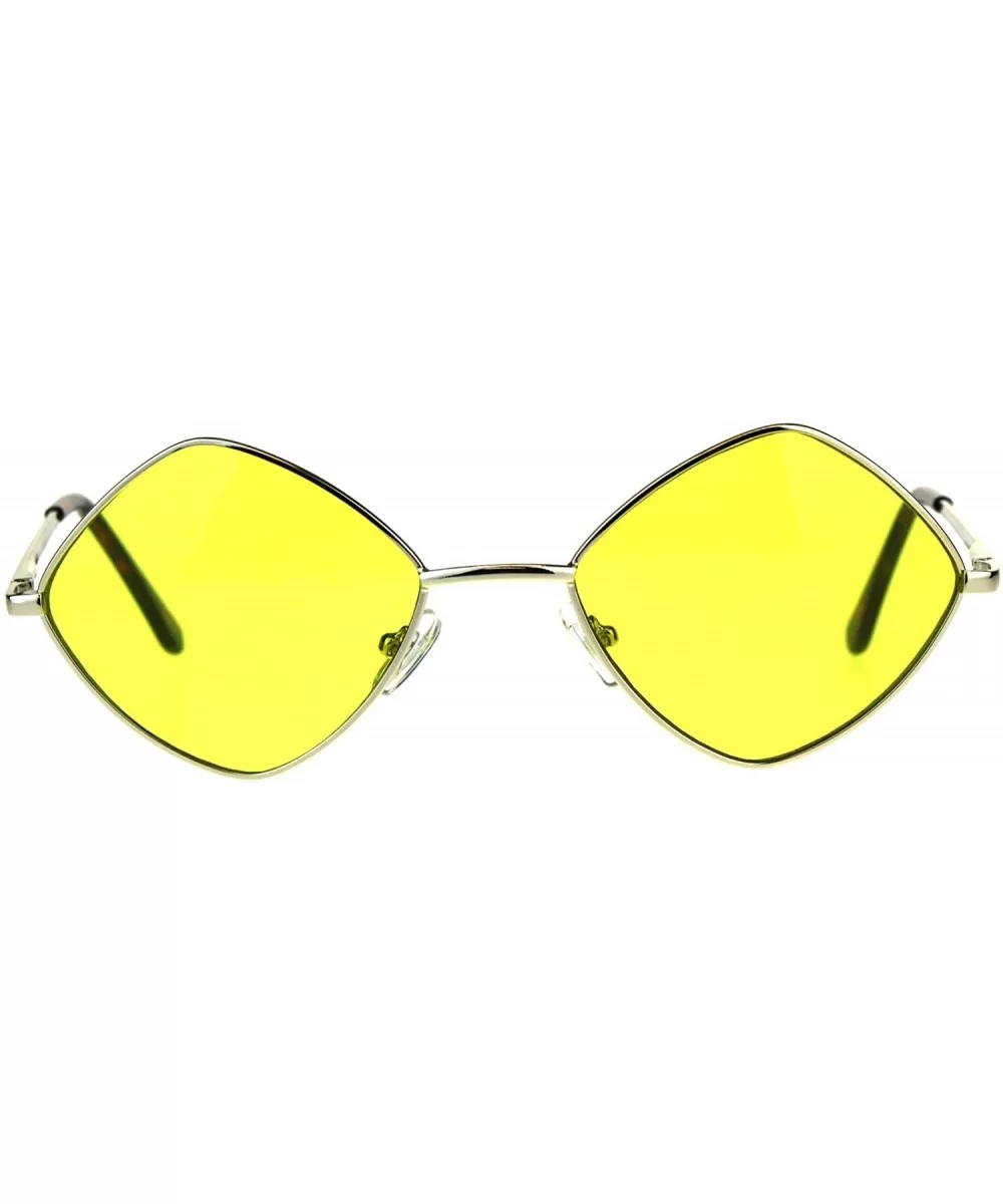 Mens Pimp Diamond Pop Color Lens Square Metal Rim Sunglasses - Gold Yellow - CX18CMTKTYZ $8.74 Square