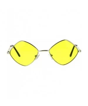 Mens Pimp Diamond Pop Color Lens Square Metal Rim Sunglasses - Gold Yellow - CX18CMTKTYZ $8.74 Square