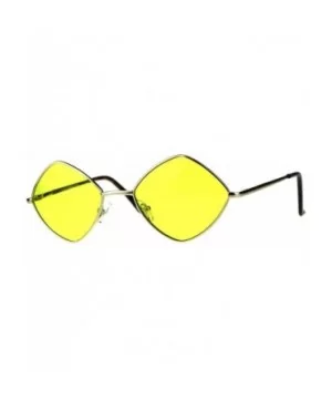 Mens Pimp Diamond Pop Color Lens Square Metal Rim Sunglasses - Gold Yellow - CX18CMTKTYZ $8.74 Square