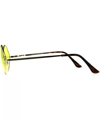 Mens Pimp Diamond Pop Color Lens Square Metal Rim Sunglasses - Gold Yellow - CX18CMTKTYZ $8.74 Square