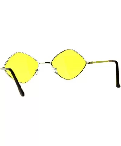 Mens Pimp Diamond Pop Color Lens Square Metal Rim Sunglasses - Gold Yellow - CX18CMTKTYZ $8.74 Square