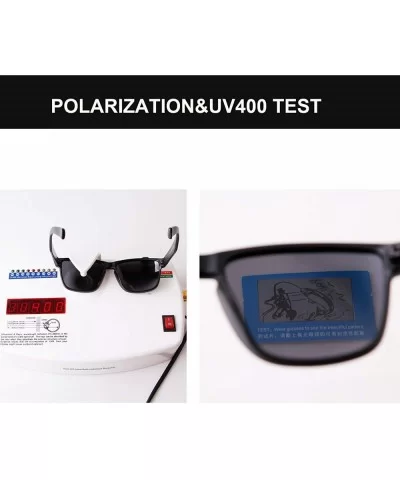 TR90 Vintage Polarized Sunglasses for Men Square Driving Sports Sun Glasses - Black+mirrored Blue - C5193IQ0EMC $15.10 Rectan...