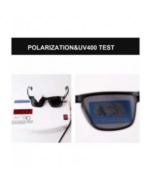 TR90 Vintage Polarized Sunglasses for Men Square Driving Sports Sun Glasses - Black+mirrored Blue - C5193IQ0EMC $15.10 Rectan...