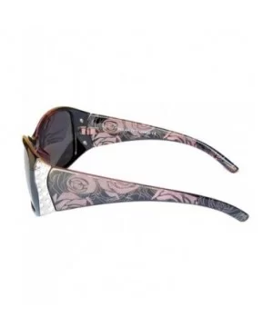 Women's Polarized Sunglasses Designer Rhinestone Vintage Floral Eyewear - Red - C212H6VHDUR $7.33 Round