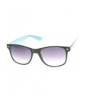 Two Tone Multi Color Neon Retro Fashion Classic Horn Rimmed Style Sunglasses - Black-blue - C0116RH619L $7.94 Wayfarer