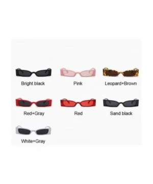 Vintage Small Sunglasses Women Brand Designer Luxury Retro Leopard RedGray - Pink - CD18Y2OR7OQ $4.39 Oversized