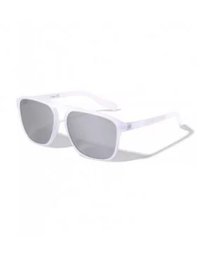 Classic Frame Bridgeless Top Bar Connector Sunglasses - Grey White Frosted - CD1995XDN7E $13.06 Square