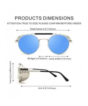 Steampunk Style Round Vintage Polarized Sunglasses Retro Eyewear UV400 Protection Matel Frame - CK19026T3OX $10.72 Sport