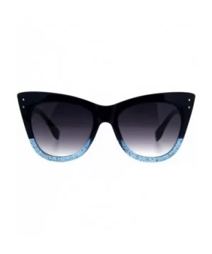 Womens Mod Thick Oversize Cat Eye Diva Plastic Sunglasses - Blue Smoke - CR18CC7ATH6 $9.25 Oversized