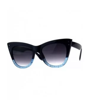 Womens Mod Thick Oversize Cat Eye Diva Plastic Sunglasses - Blue Smoke - CR18CC7ATH6 $9.25 Oversized