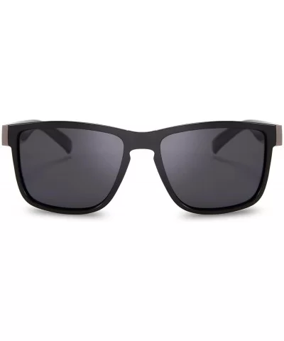 Vintage Polarized Sunglasses for Men Driving Square Sun Glasses UV Protection - Black - CA18AD92Z5C $8.16 Sport