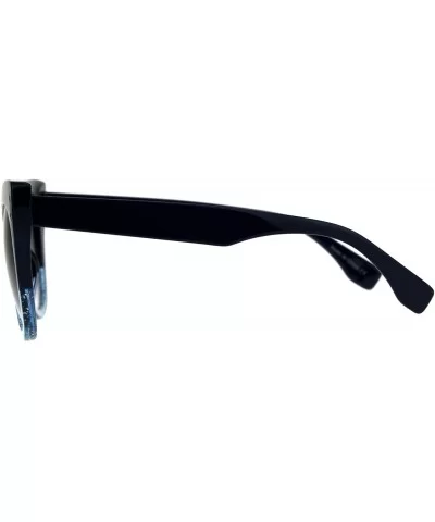 Womens Mod Thick Oversize Cat Eye Diva Plastic Sunglasses - Blue Smoke - CR18CC7ATH6 $9.25 Oversized