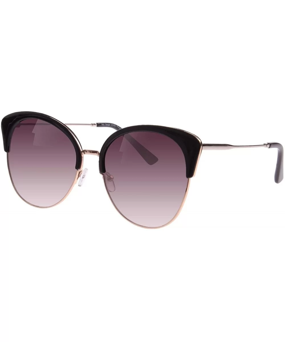 Cat Eye Sunglasses Womens Large Oversized Frame Sexy Designer Fashion Shades - Black Shade - CC18HS84ICG $34.39 Oversized