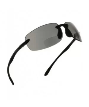 Island Bifocal Sunglasses Rimless Readers - Polarized Smoke Lens/Black Frame - CS11M4OHAFT $21.40 Semi-rimless