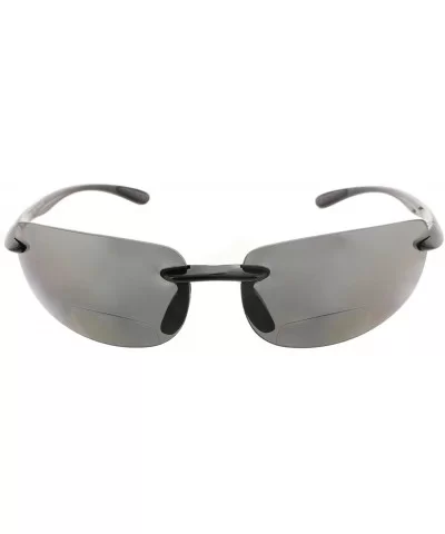 Island Bifocal Sunglasses Rimless Readers - Polarized Smoke Lens/Black Frame - CS11M4OHAFT $21.40 Semi-rimless